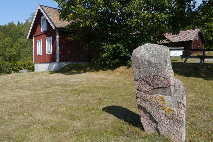 red building with stone