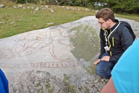 a man sitting in a runestones park Granby