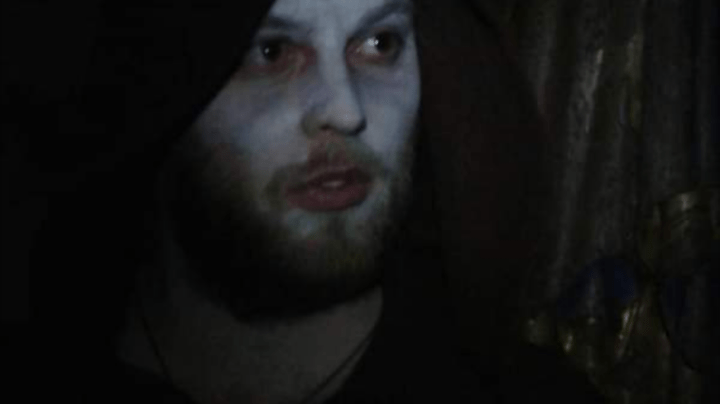 Halloween horror tour a man in a dark room