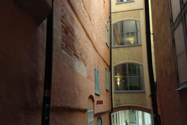 a person standing in front of a building