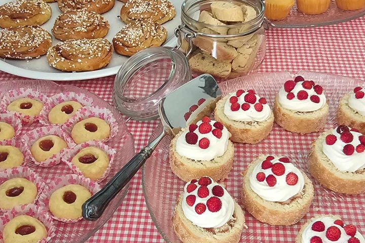 a table full of food