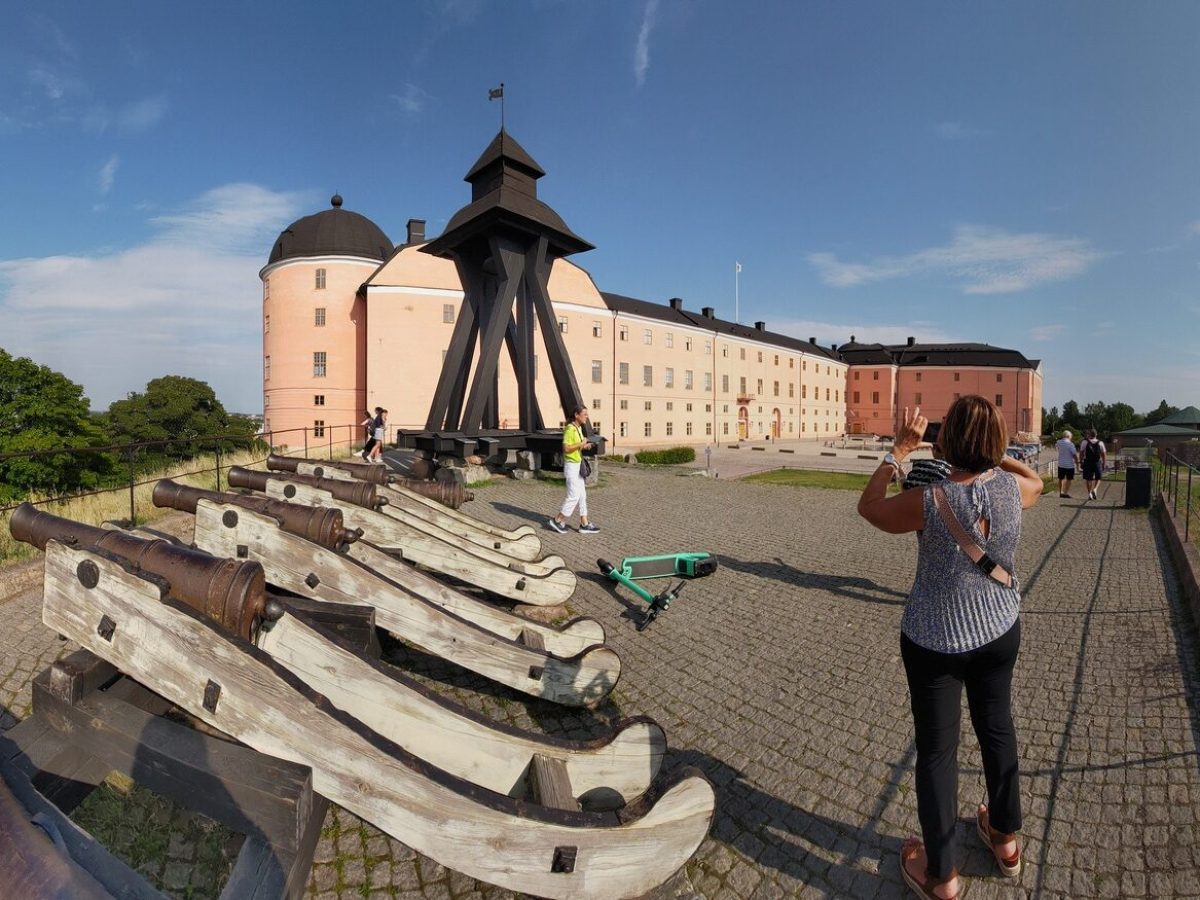 a person standing in front of a building