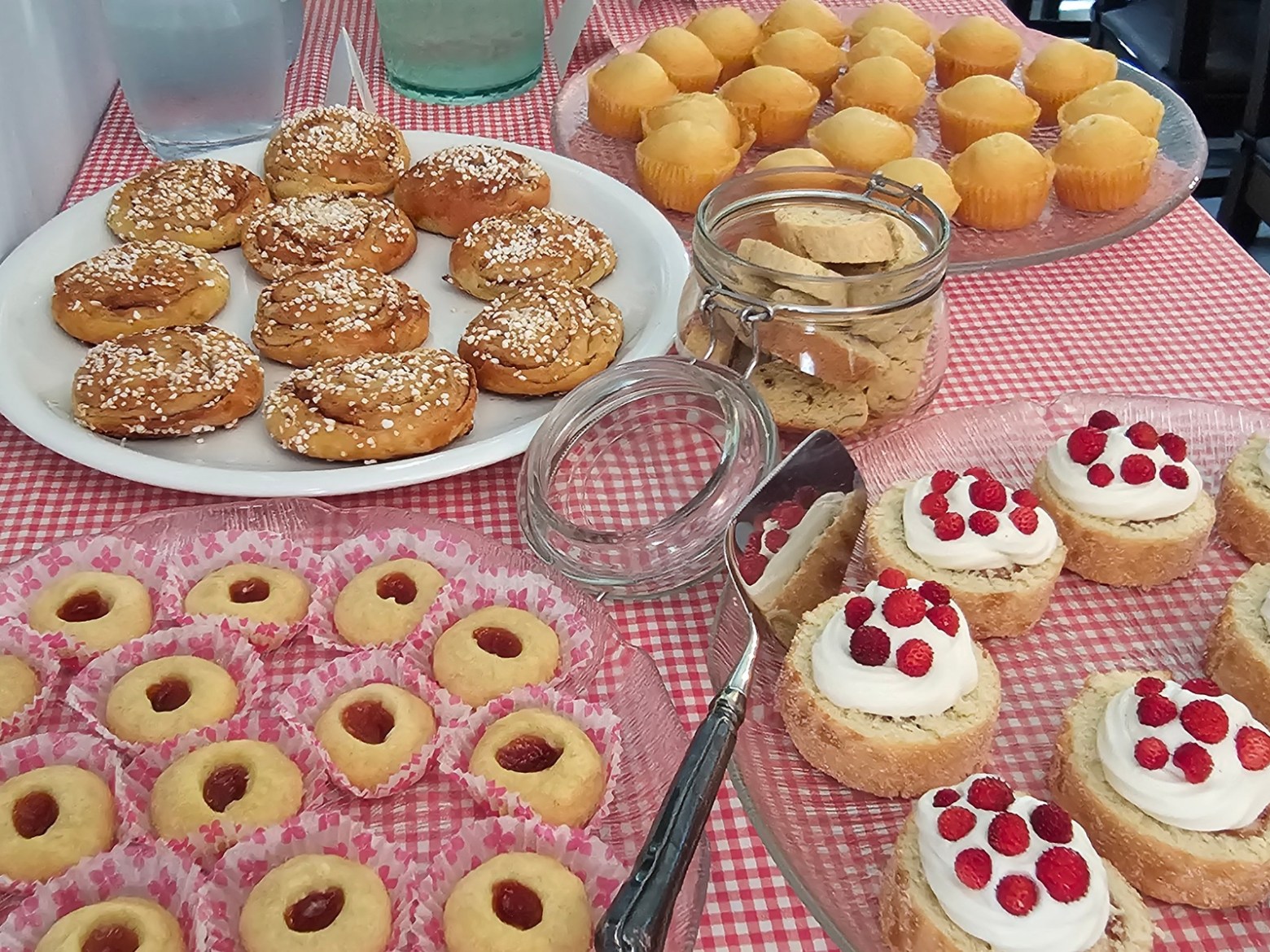 a table topped with plates of food on a plate
